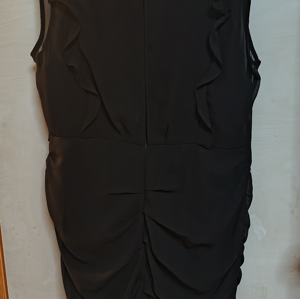 Express Black Ruffle Midi Dress - Picture 5 of 7